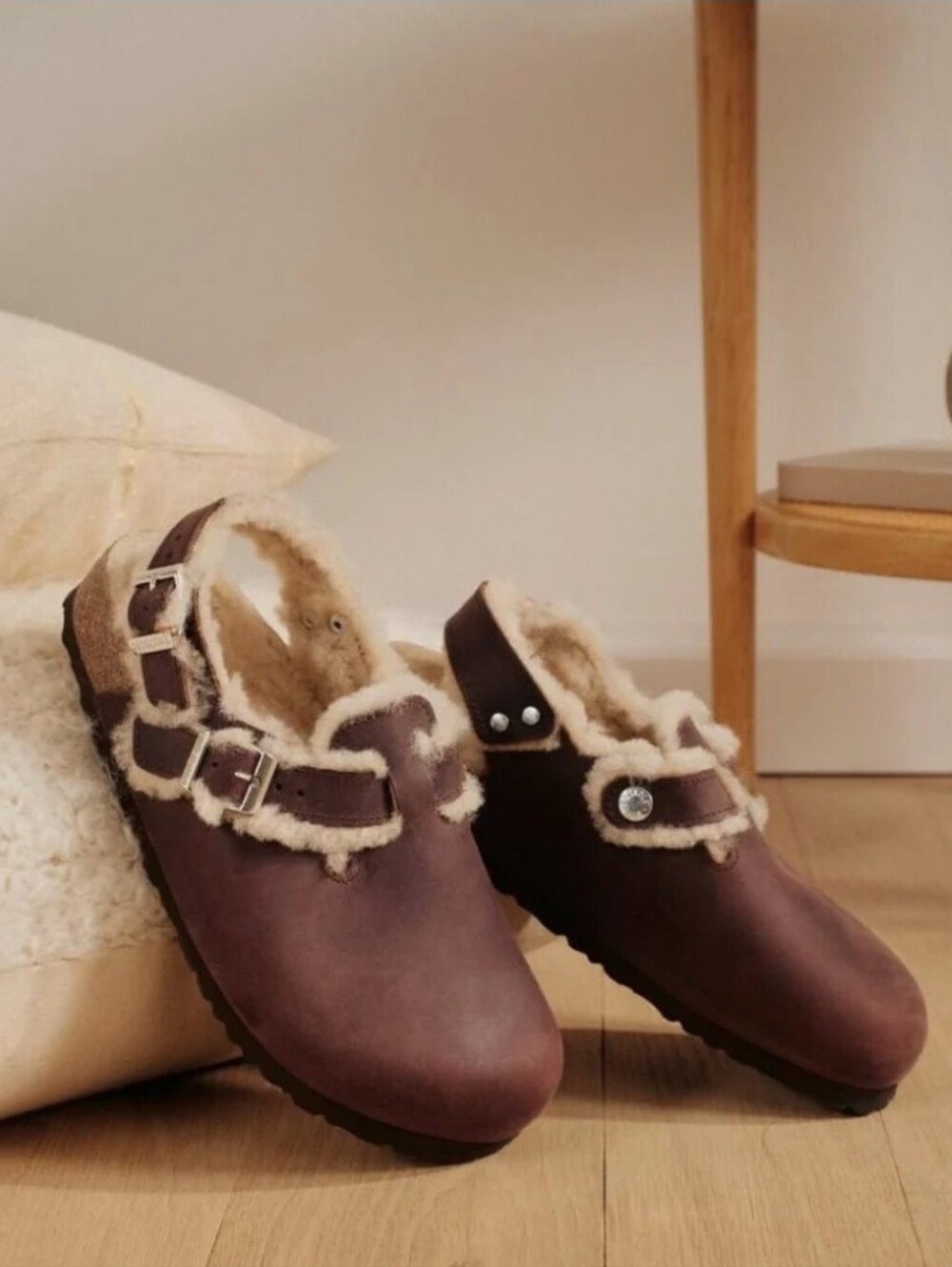 NWT BIRKENSTOCK TOKIO SHEARLING LINED OILED LEATHER HABANA BROWN